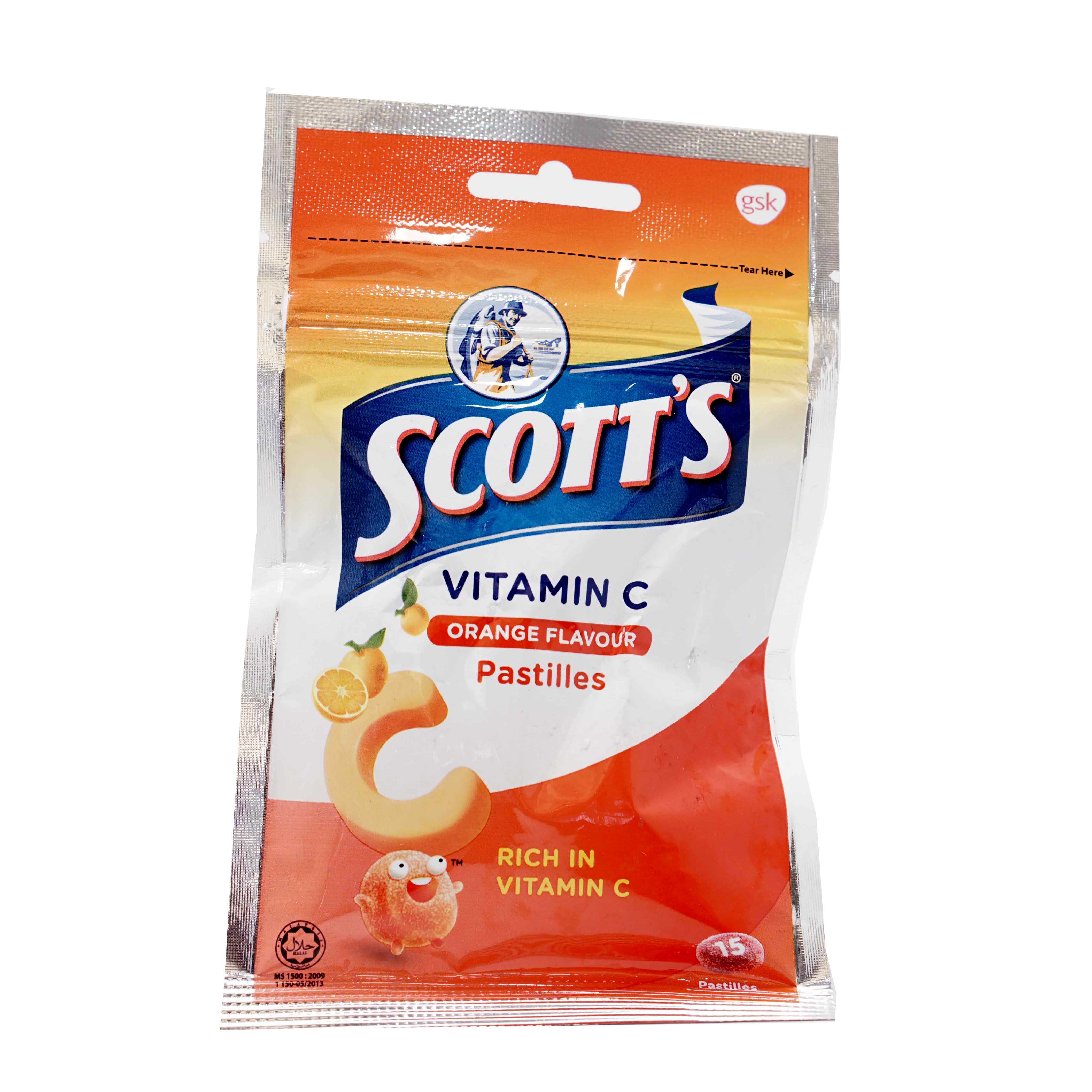 Health Shop - Scott's Vitamin C Pastilles Orange Flavour 15s