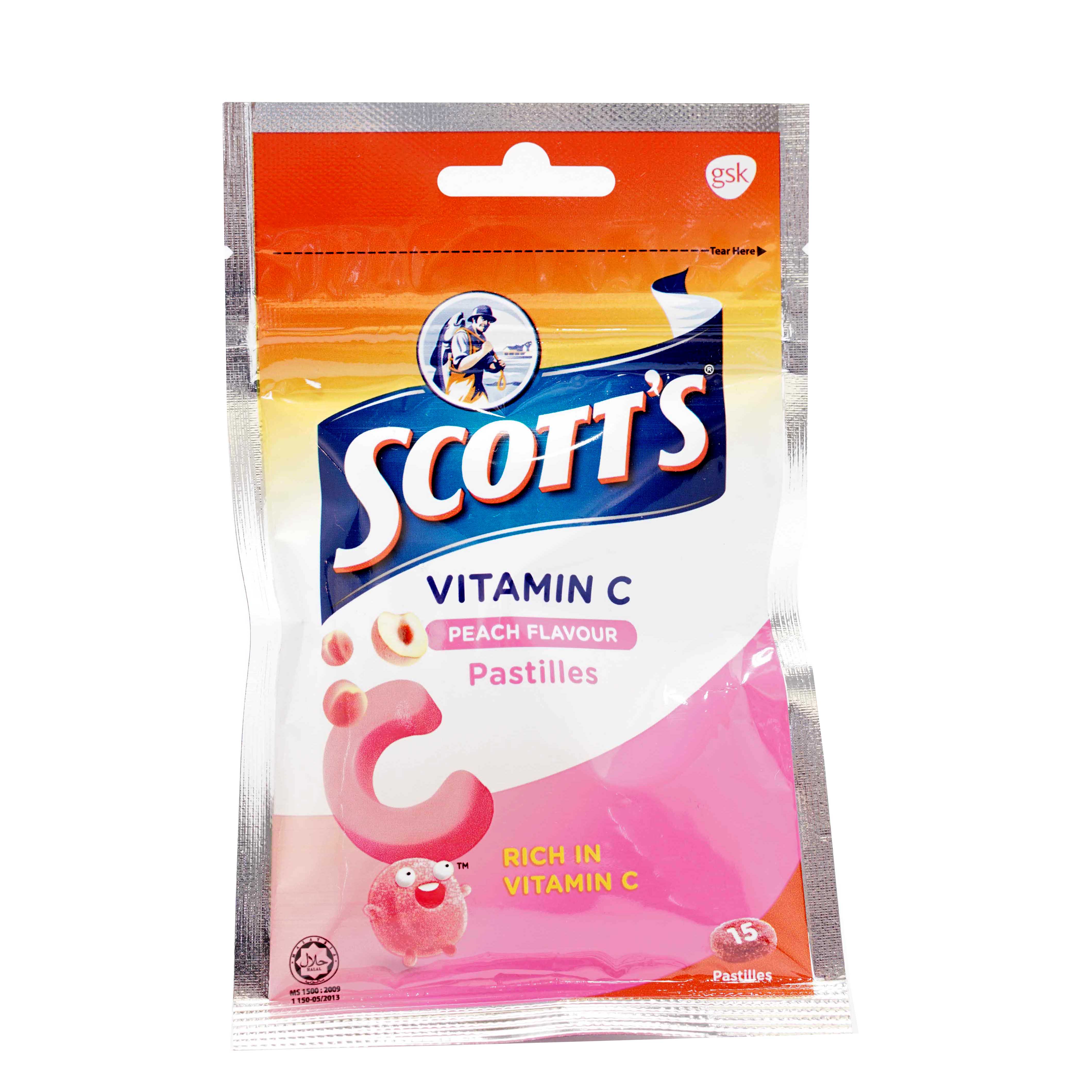 Health Shop Scott's Vitamin C Pastilles Peach Flavour 15s