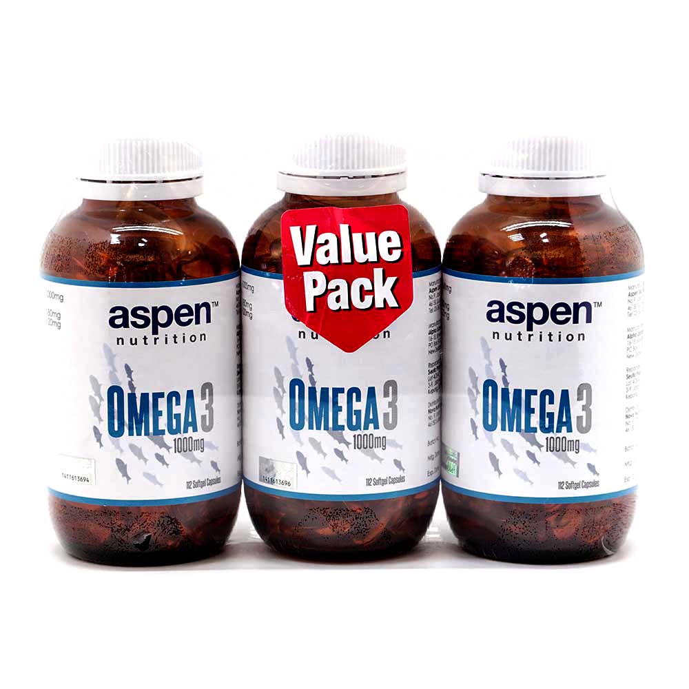 Health Shop Aspen Nutrition Omega 3 Fish Oil 1000mg 3 x 112s