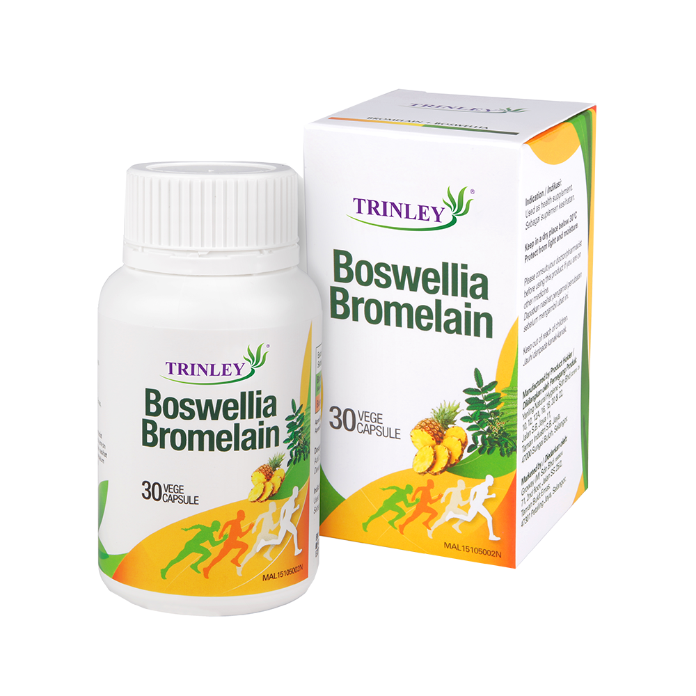 Health Shop TRINLEY BOSWELLIA BROMELAIN VEGECAP 30s